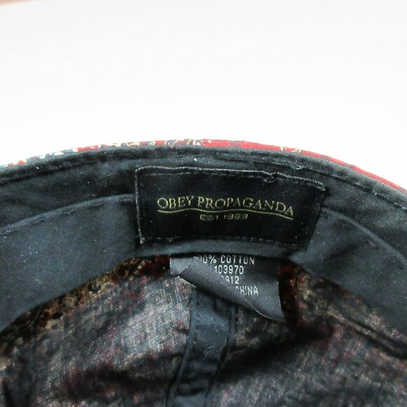 OBEY PROPOGANDA womens colorful paisley strapback hat - Picture 5 of 5